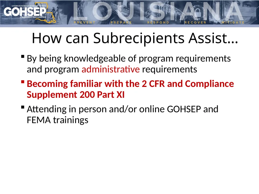 Subrecipient Monitoring Preparation Donna - slide 5 of 26