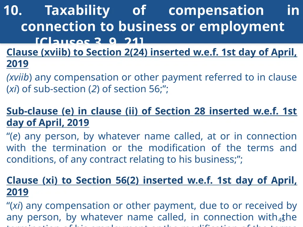 An overview of Finance Bill, 2018 – Direct Taxes - slide 45 of 161