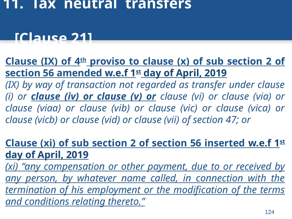 An overview of Finance Bill, 2018 – Direct Taxes - slide 124 of 161