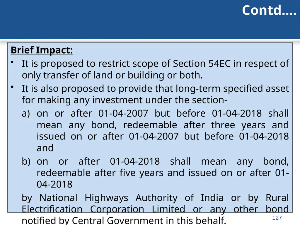 An overview of Finance Bill, 2018 – Direct Taxes - slide 127 of 161