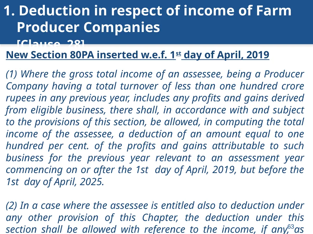 An overview of Finance Bill, 2018 – Direct Taxes - slide 63 of 161