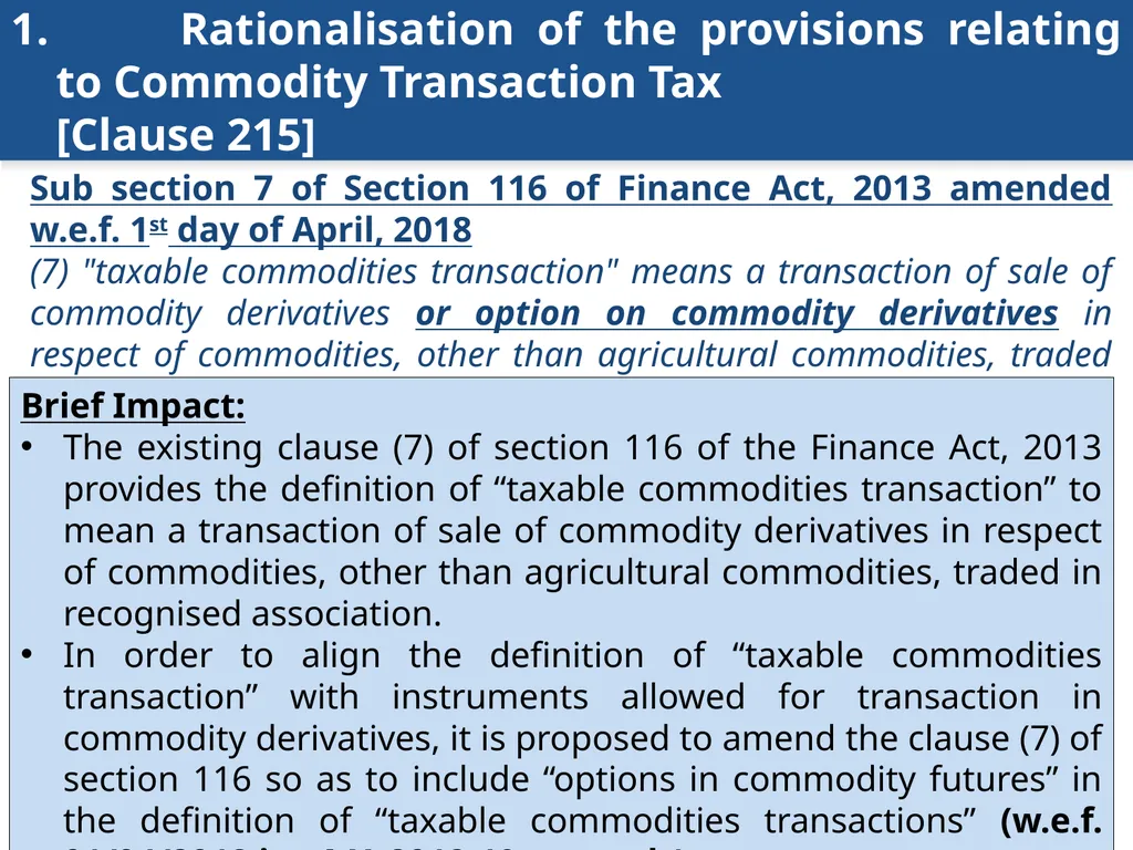 An overview of Finance Bill, 2018 – Direct Taxes - slide 99 of 161
