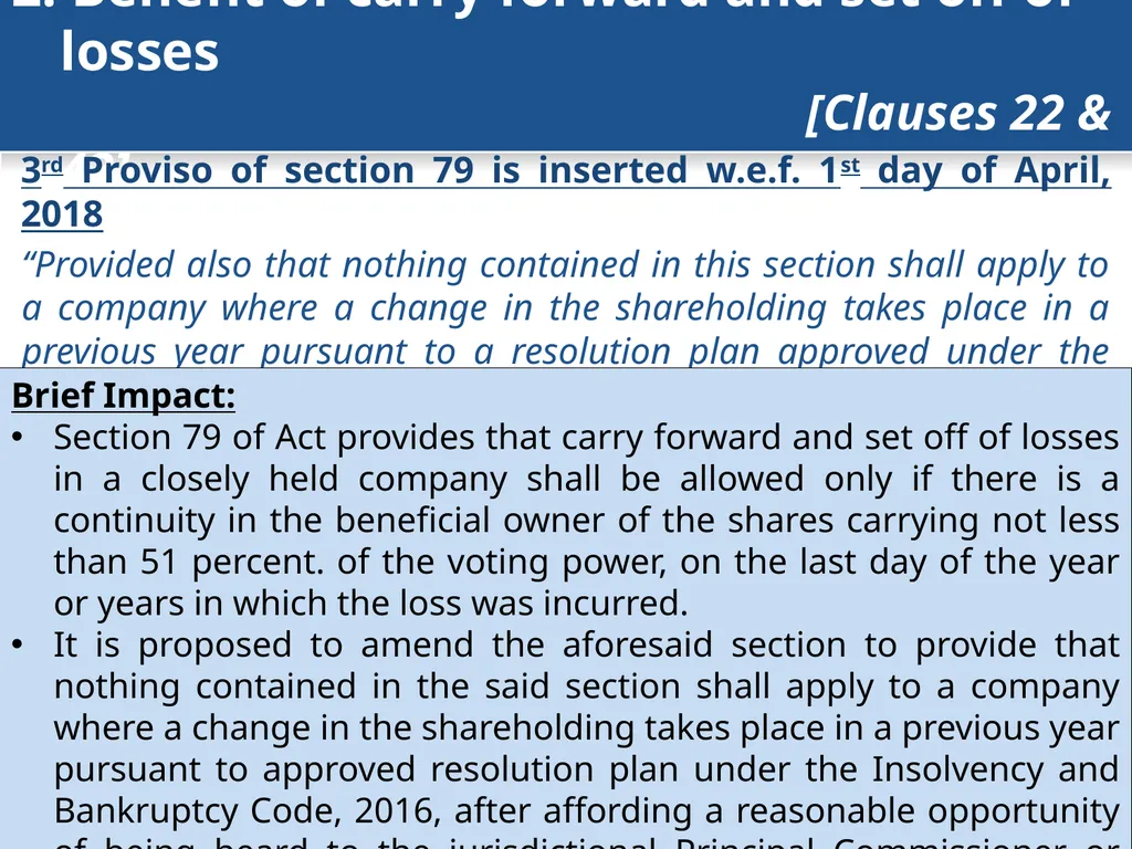 An overview of Finance Bill, 2018 – Direct Taxes - slide 85 of 161