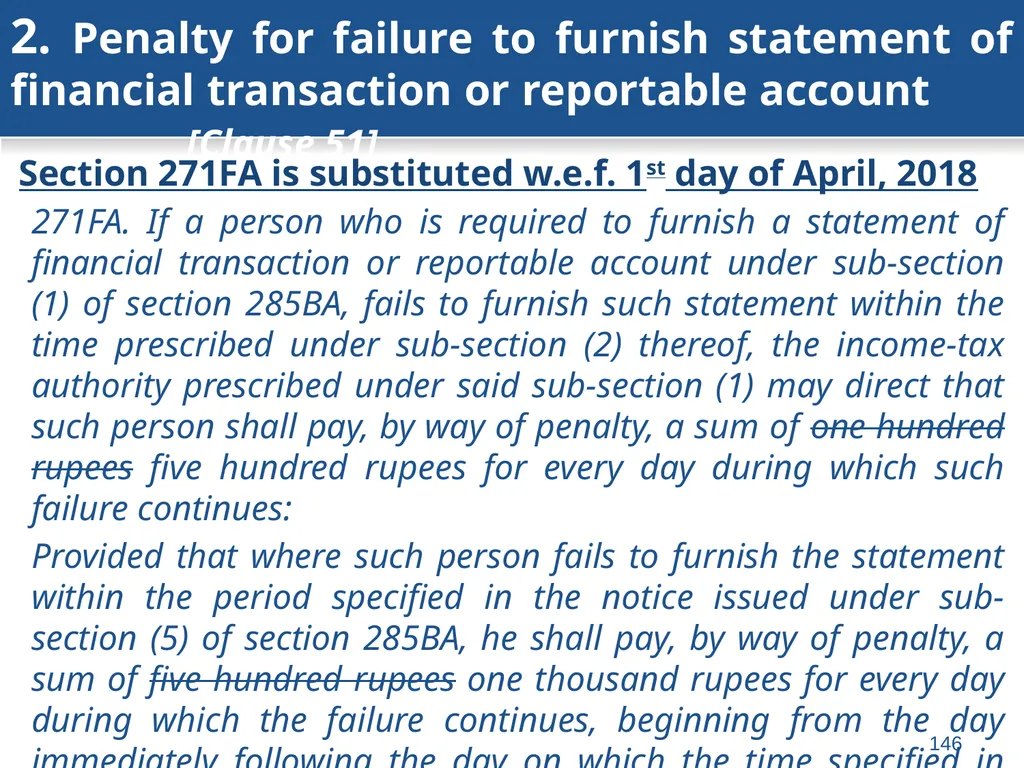 An overview of Finance Bill, 2018 – Direct Taxes - slide 146 of 161