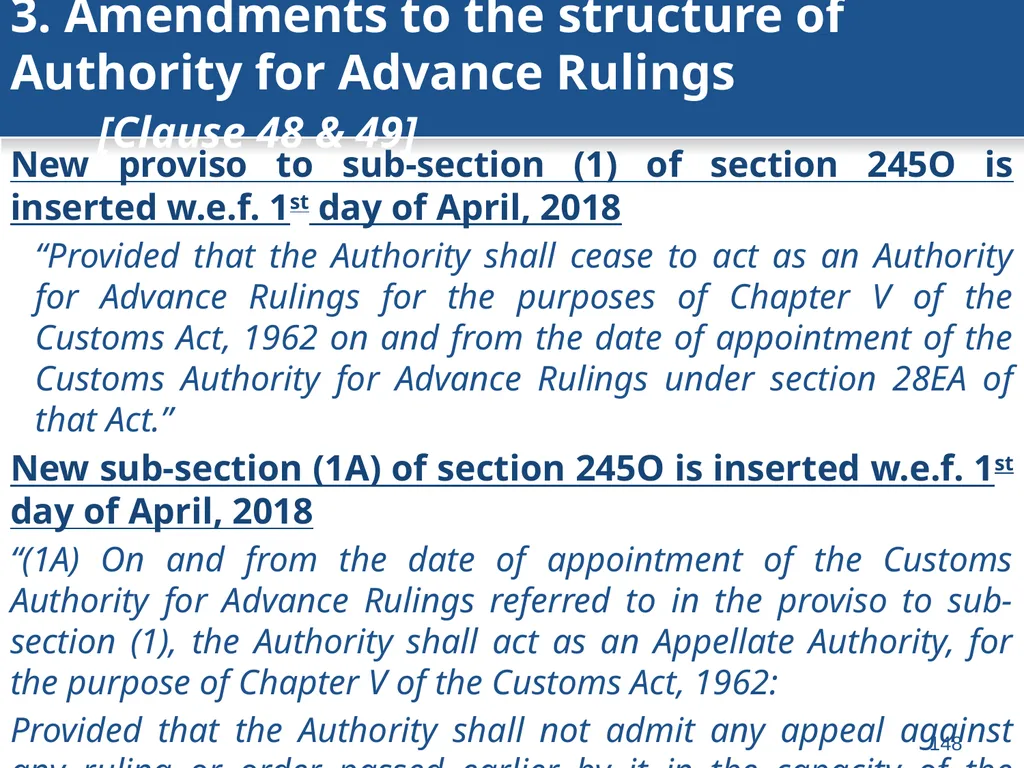 An overview of Finance Bill, 2018 – Direct Taxes - slide 148 of 161