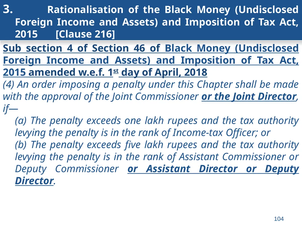 An overview of Finance Bill, 2018 – Direct Taxes - slide 104 of 161