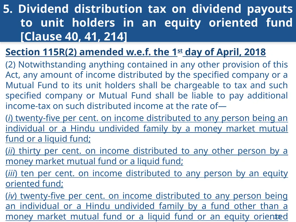 An overview of Finance Bill, 2018 – Direct Taxes - slide 33 of 161