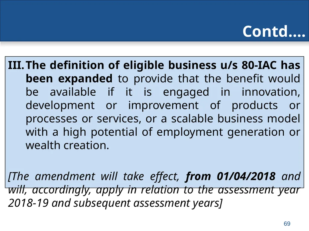An overview of Finance Bill, 2018 – Direct Taxes - slide 69 of 161