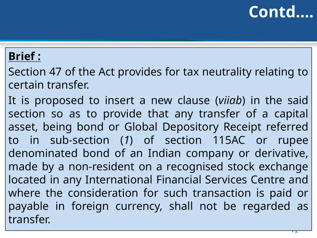 An overview of Finance Bill, 2018 – Direct Taxes - slide 71 of 161