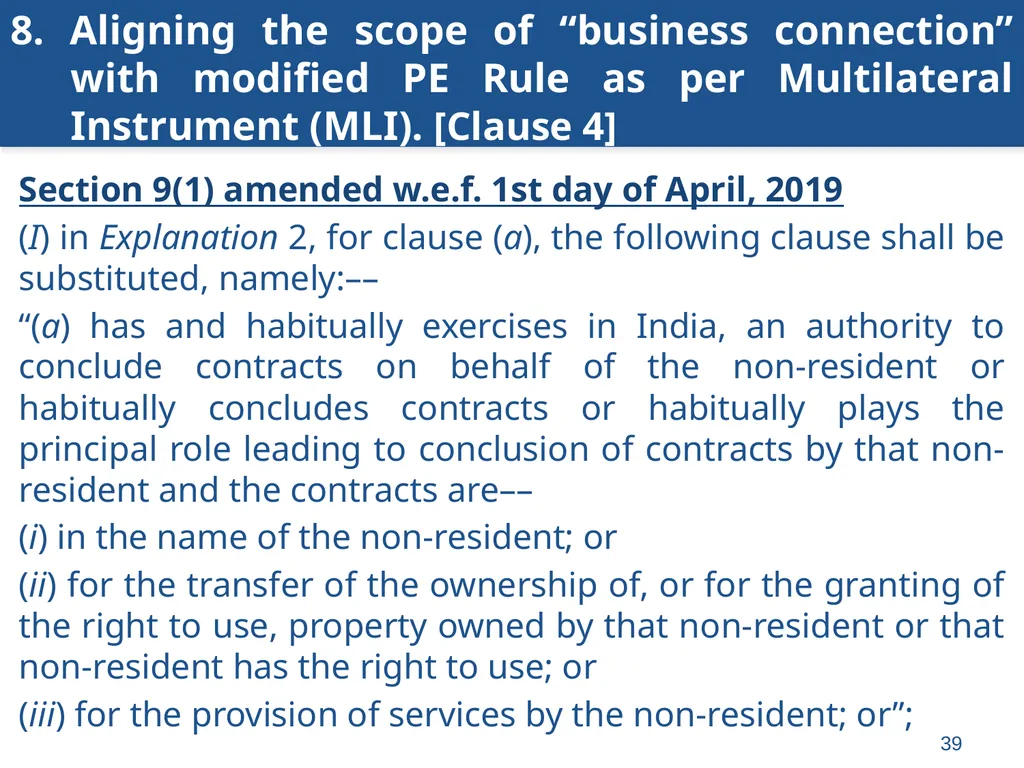 An overview of Finance Bill, 2018 – Direct Taxes - slide 39 of 161