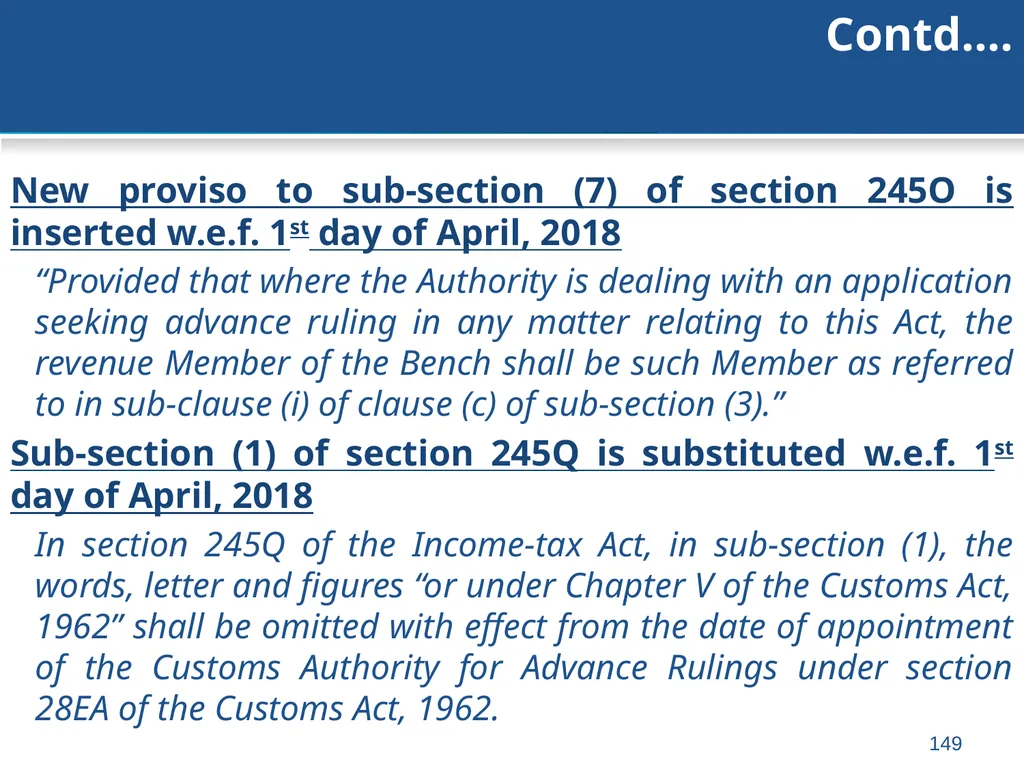 An overview of Finance Bill, 2018 – Direct Taxes - slide 149 of 161