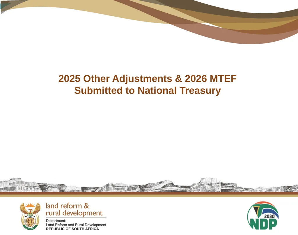 2025 Other Adjustments & 2026 MTEF Submitted to