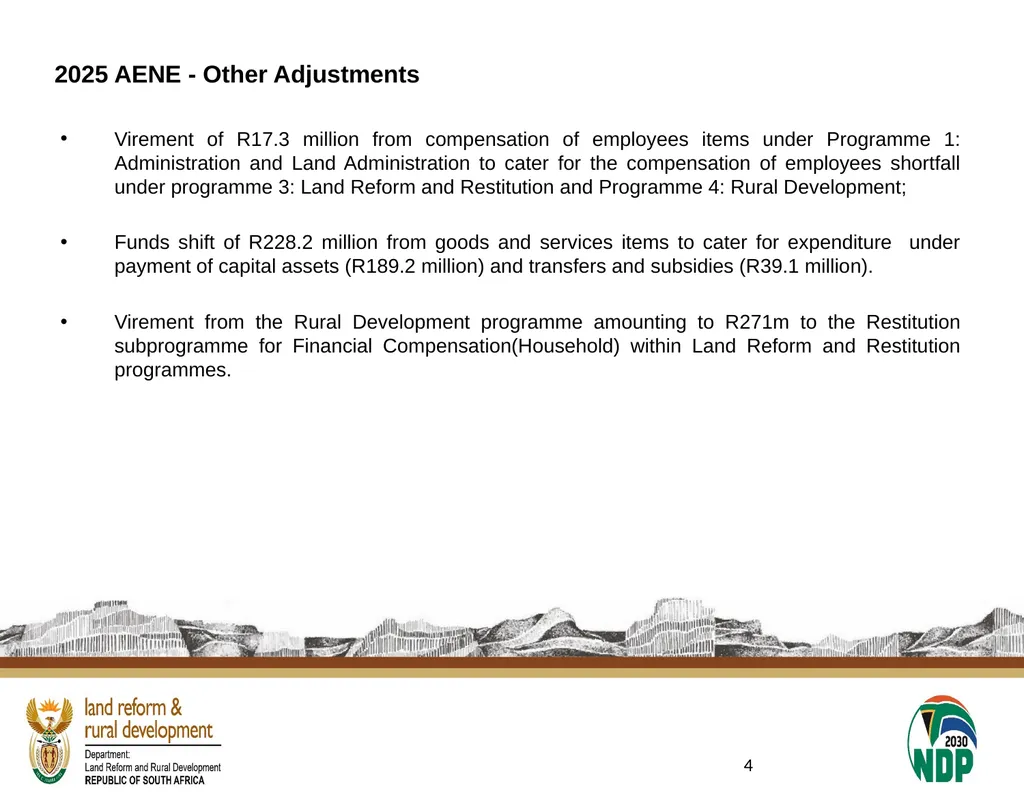 2025 Other Adjustments & 2026 MTEF Submitted to - slide 4 of 11