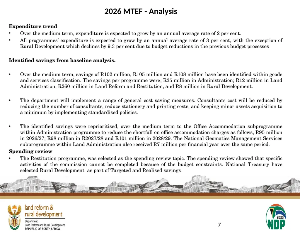 2025 Other Adjustments & 2026 MTEF Submitted to - slide 7 of 11