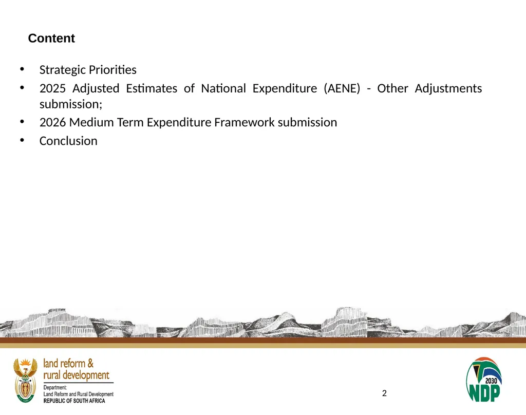 2025 Other Adjustments & 2026 MTEF Submitted to - slide 2 of 11