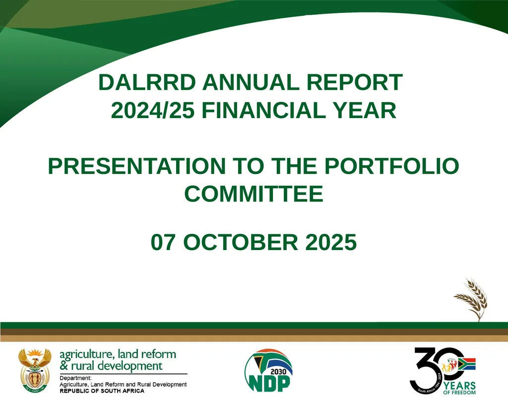 DALRRD ANNUAL REPORT 2024/25 FINANCIAL YEAR - slide 1 of 71