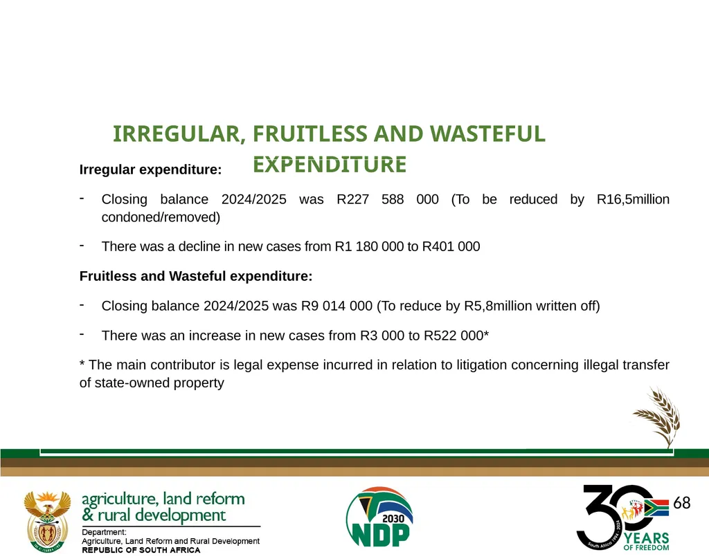 DALRRD ANNUAL REPORT 2024/25 FINANCIAL YEAR - slide 68 of 71