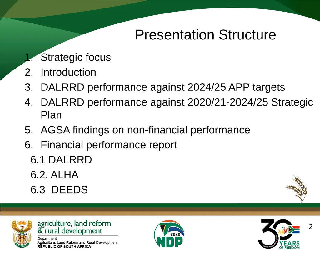 DALRRD ANNUAL REPORT 2024/25 FINANCIAL YEAR - slide 2 of 71