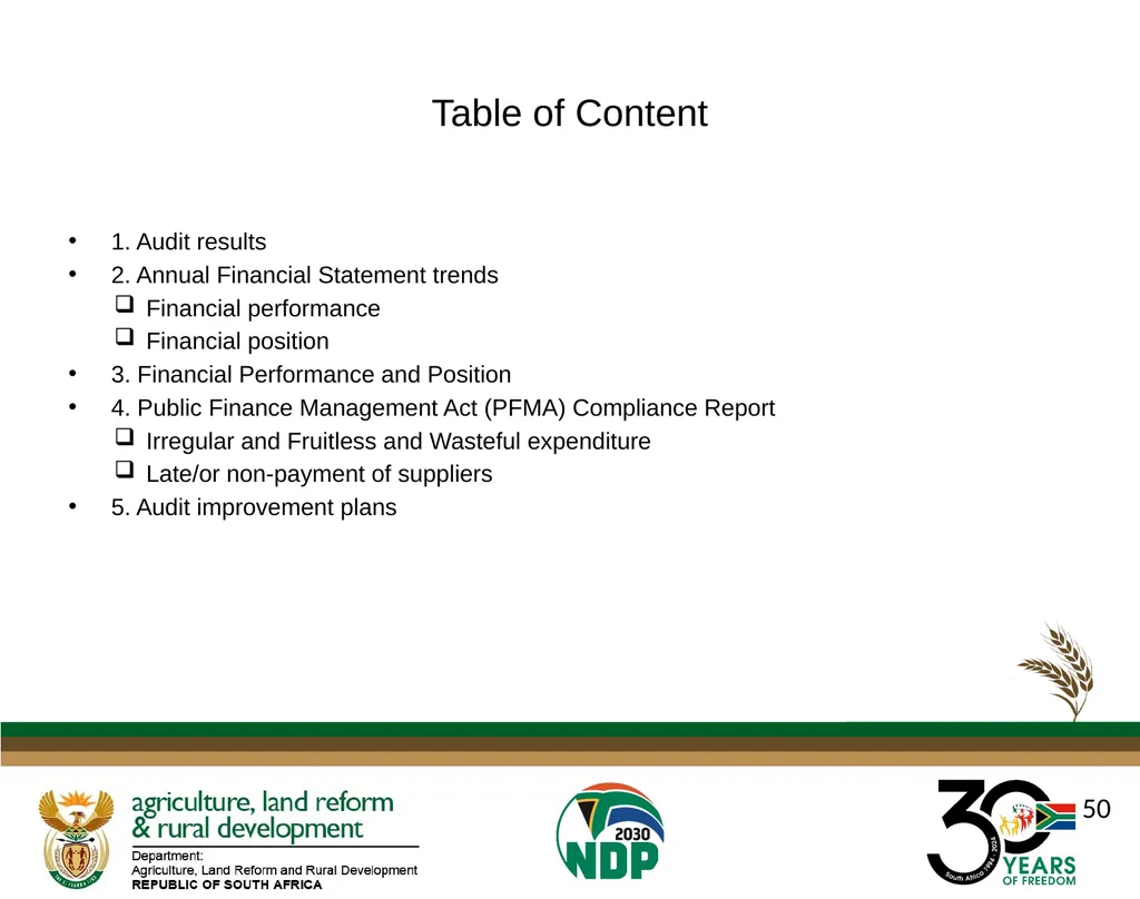 DALRRD ANNUAL REPORT 2024/25 FINANCIAL YEAR - slide 50 of 71
