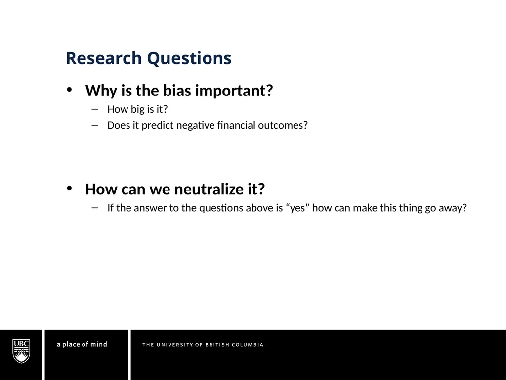 Understanding the Expense Prediction Bias Chuck - slide 4 of 28