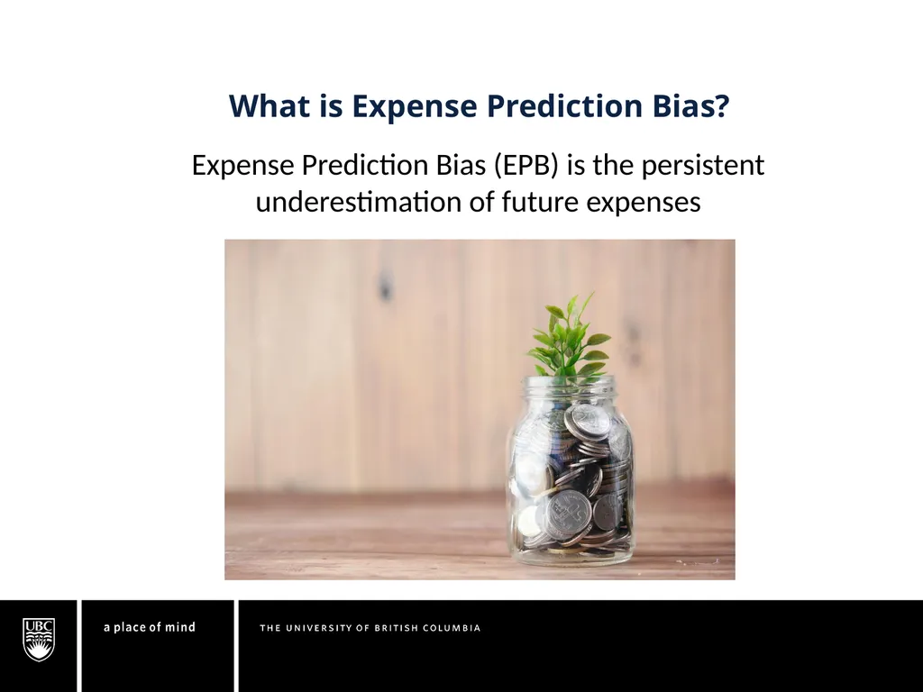 Understanding the Expense Prediction Bias Chuck - slide 2 of 28