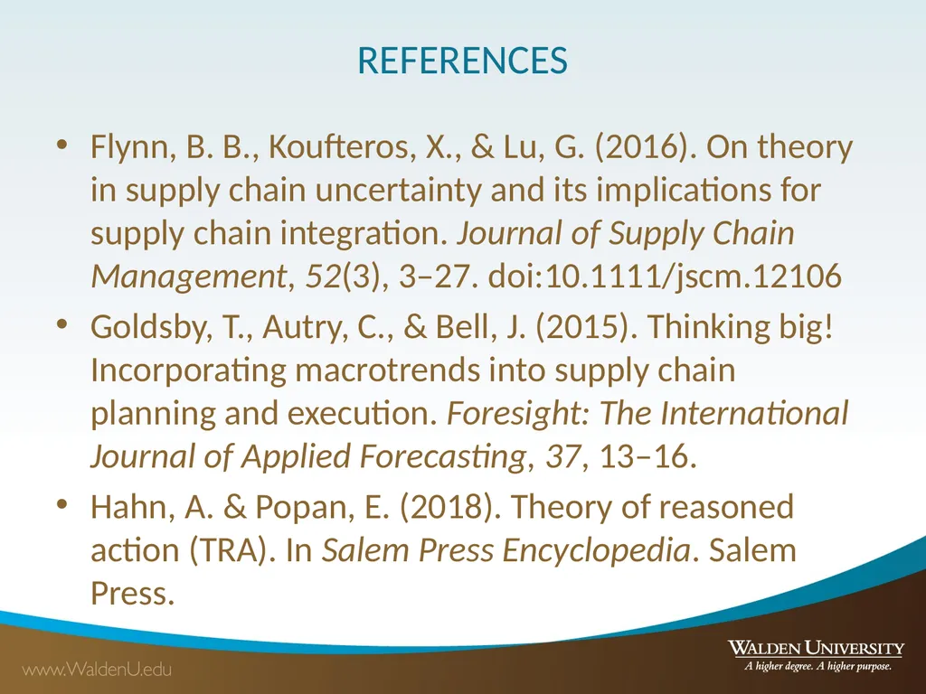 Discussion: Supply Chain Management Strategy - slide 11 of 15