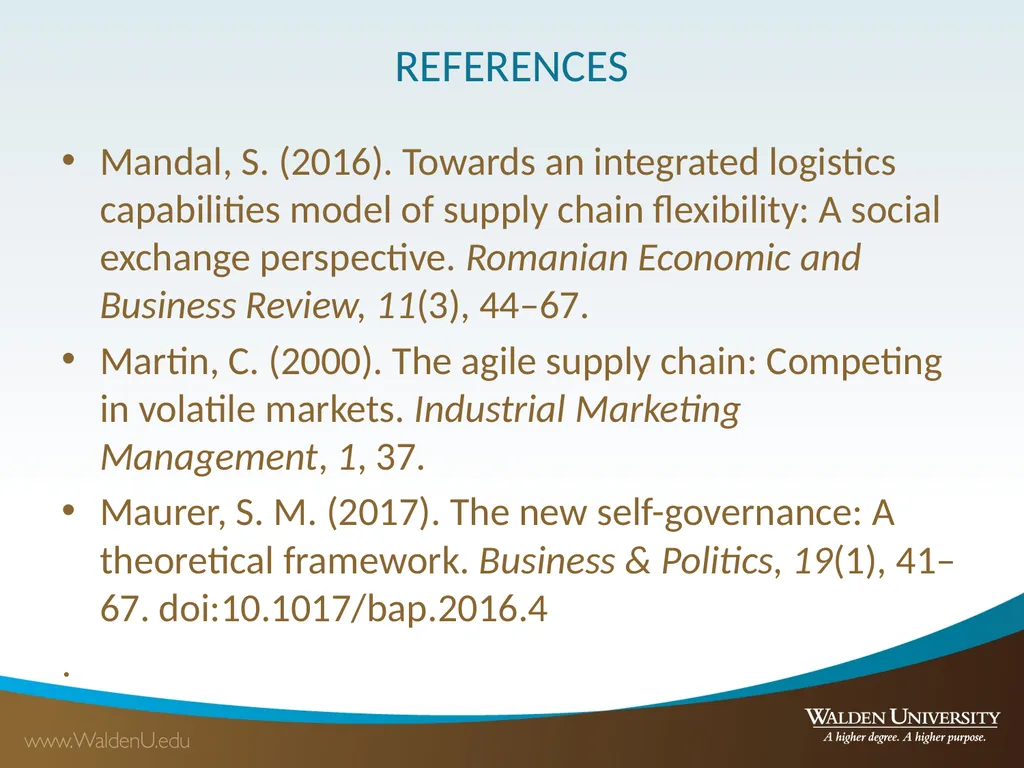 Discussion: Supply Chain Management Strategy - slide 13 of 15