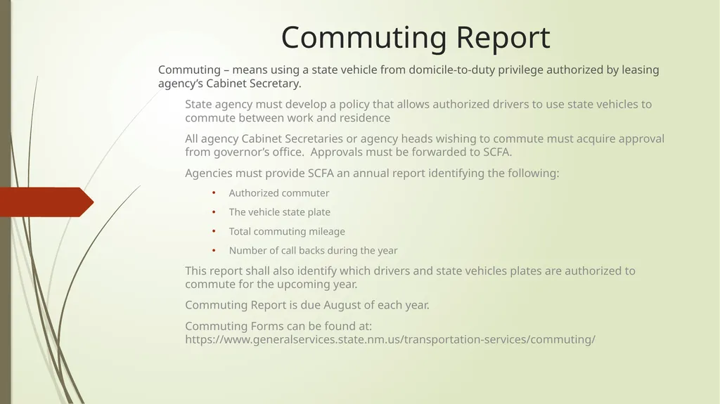 Transportation Services Division/SCFA Mission: To - slide 15 of 20