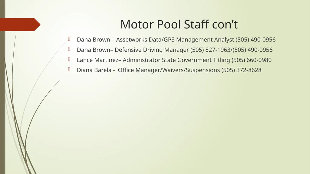 Transportation Services Division/SCFA Mission: To - slide 3 of 20