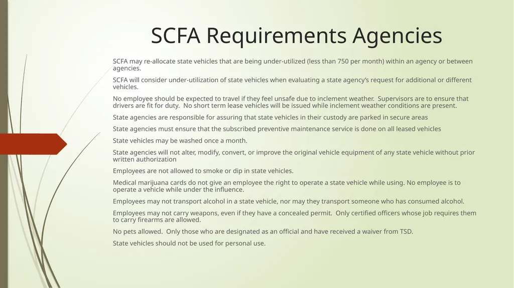 Transportation Services Division/SCFA Mission: To - slide 17 of 20
