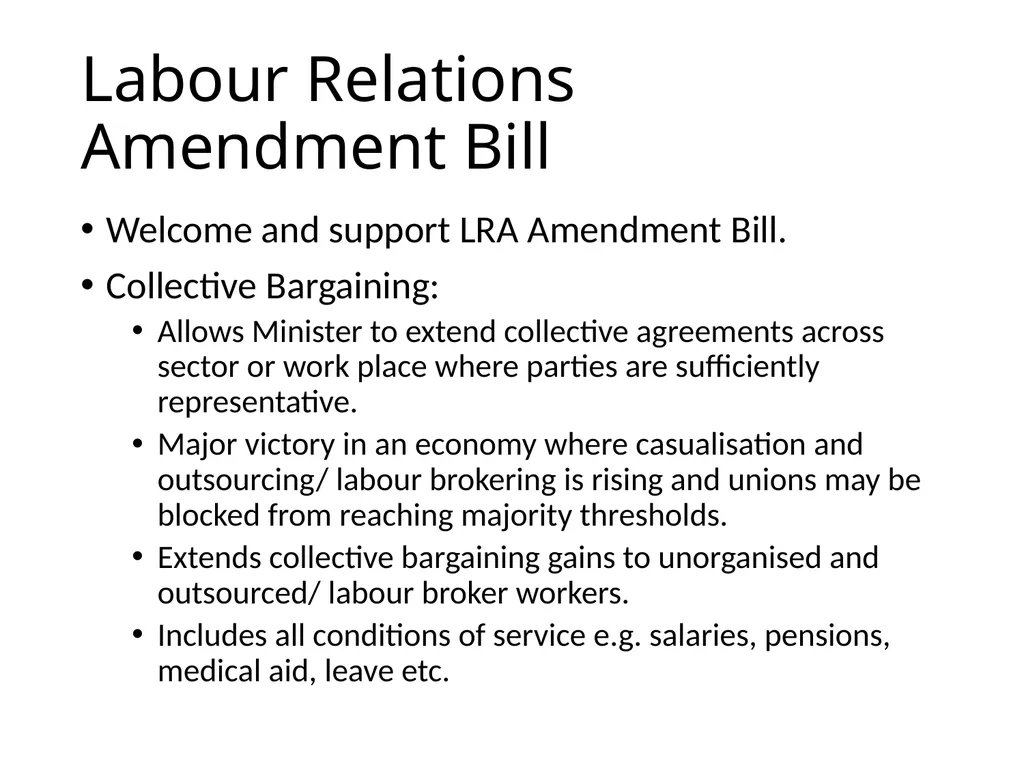 Joint Organised Labour COSATU FEDUSA NACTU - slide 18 of 31