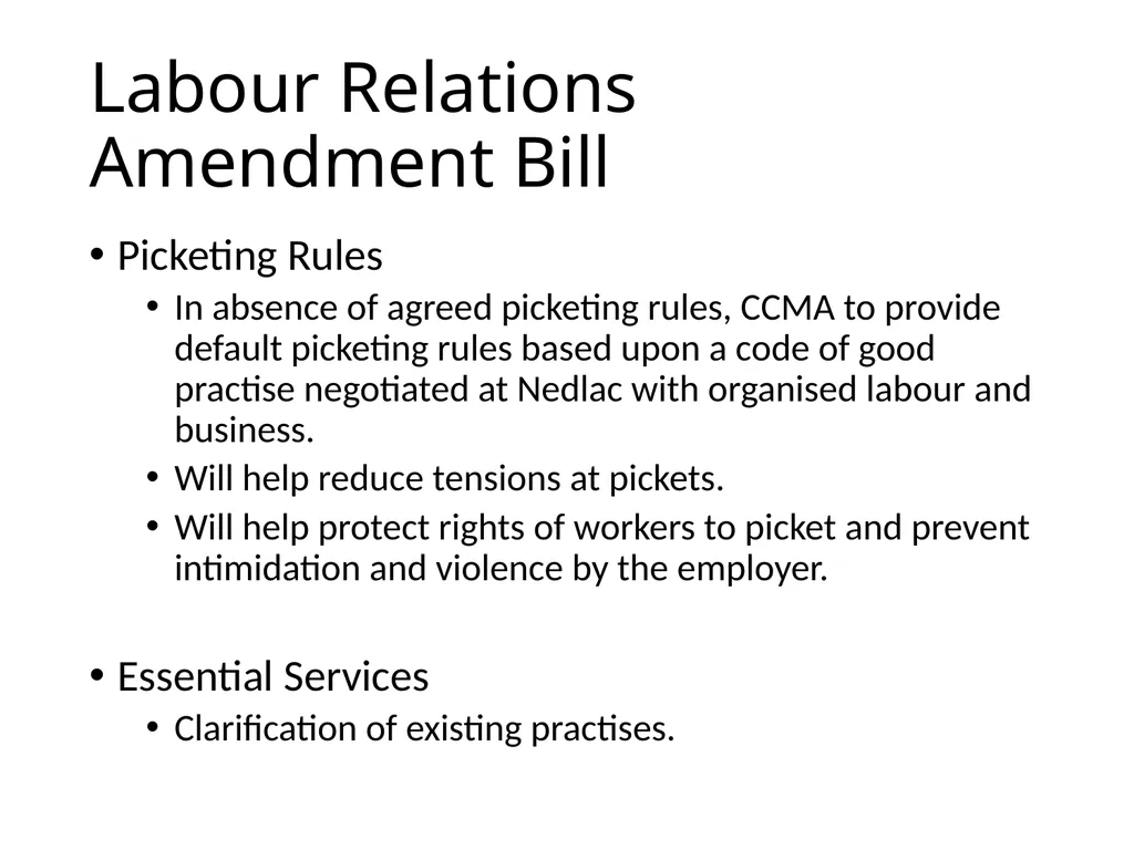 Joint Organised Labour COSATU FEDUSA NACTU - slide 19 of 31