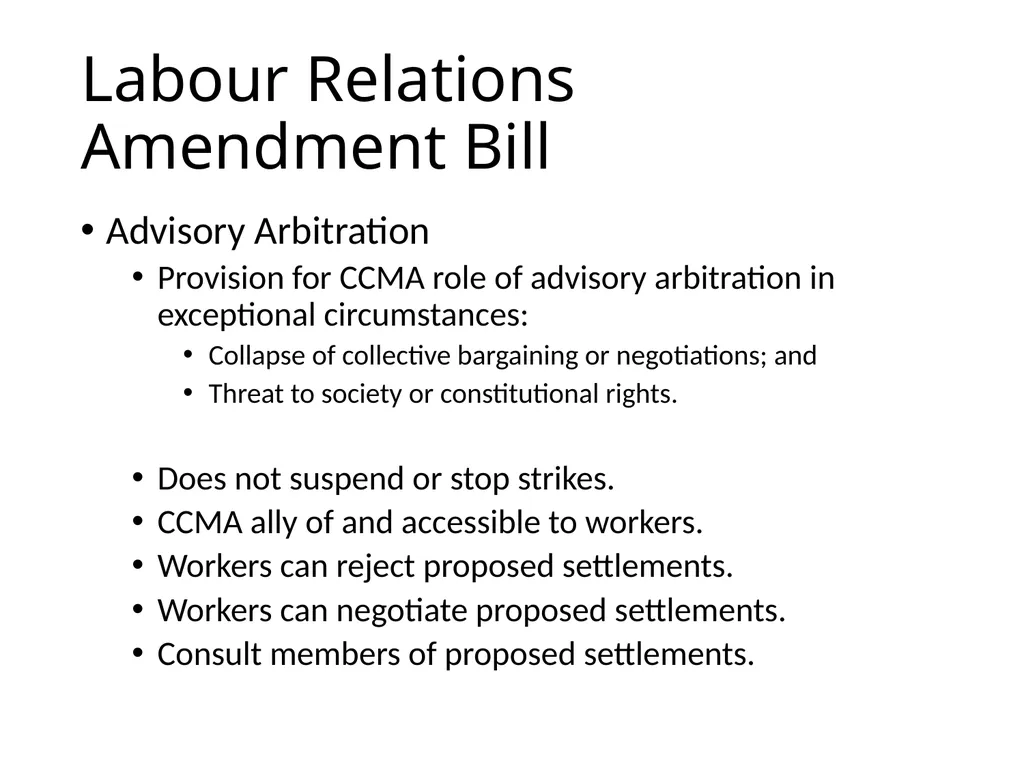Joint Organised Labour COSATU FEDUSA NACTU - slide 22 of 31