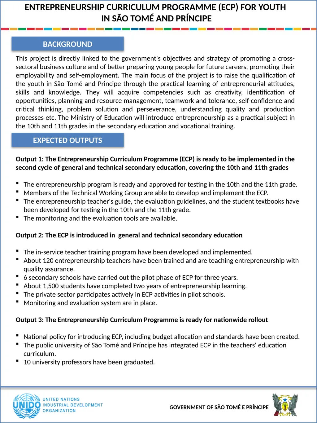 ENTREPRENEURSHIP CURRICULUM PROGRAMME (ECP) FOR