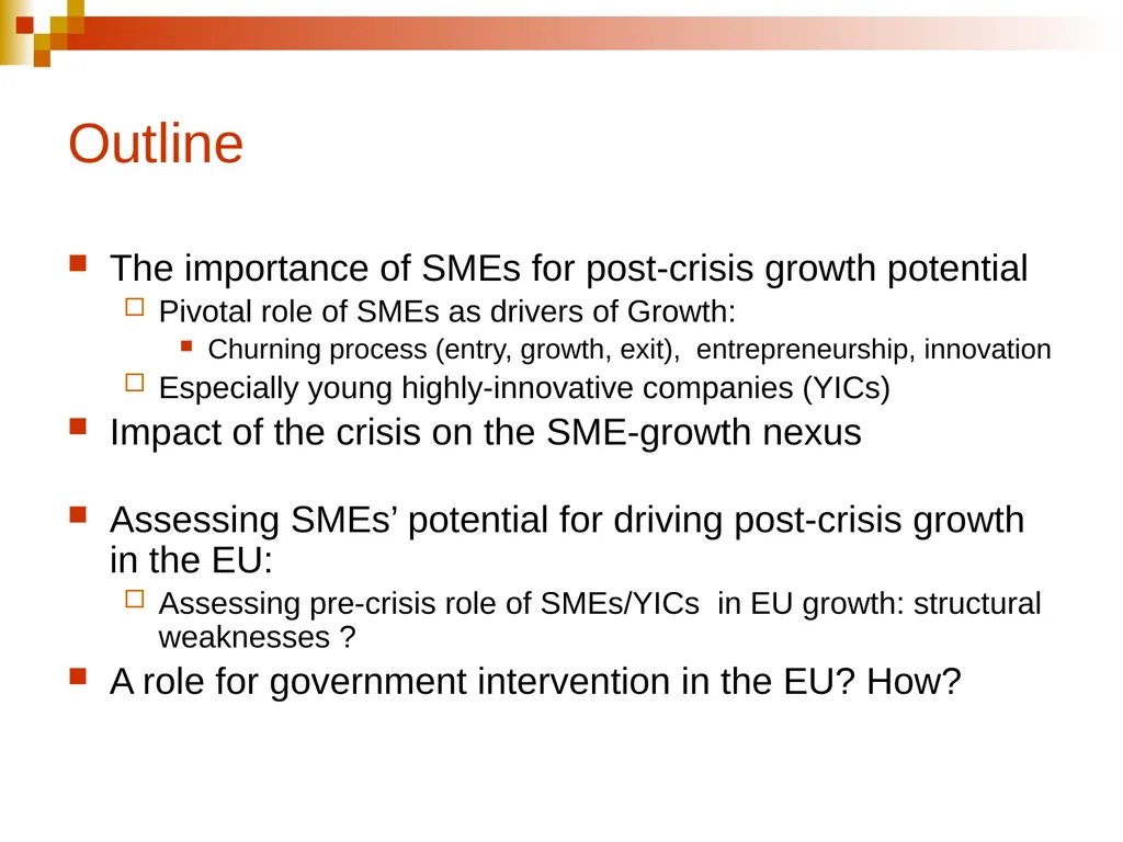 EU growth, innovation, entrepreneurship and the - slide 2 of 29