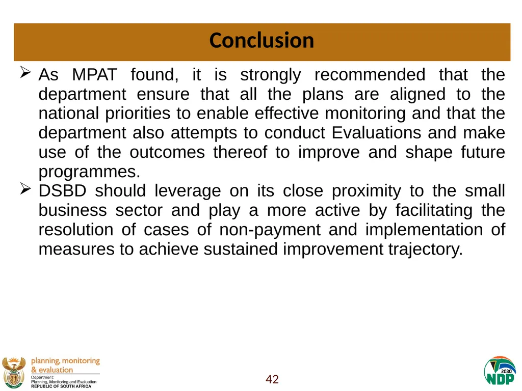 Presentation to the Portfolio Committee on Small - slide 42 of 43