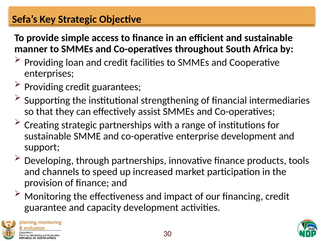 Presentation to the Portfolio Committee on Small - slide 30 of 43