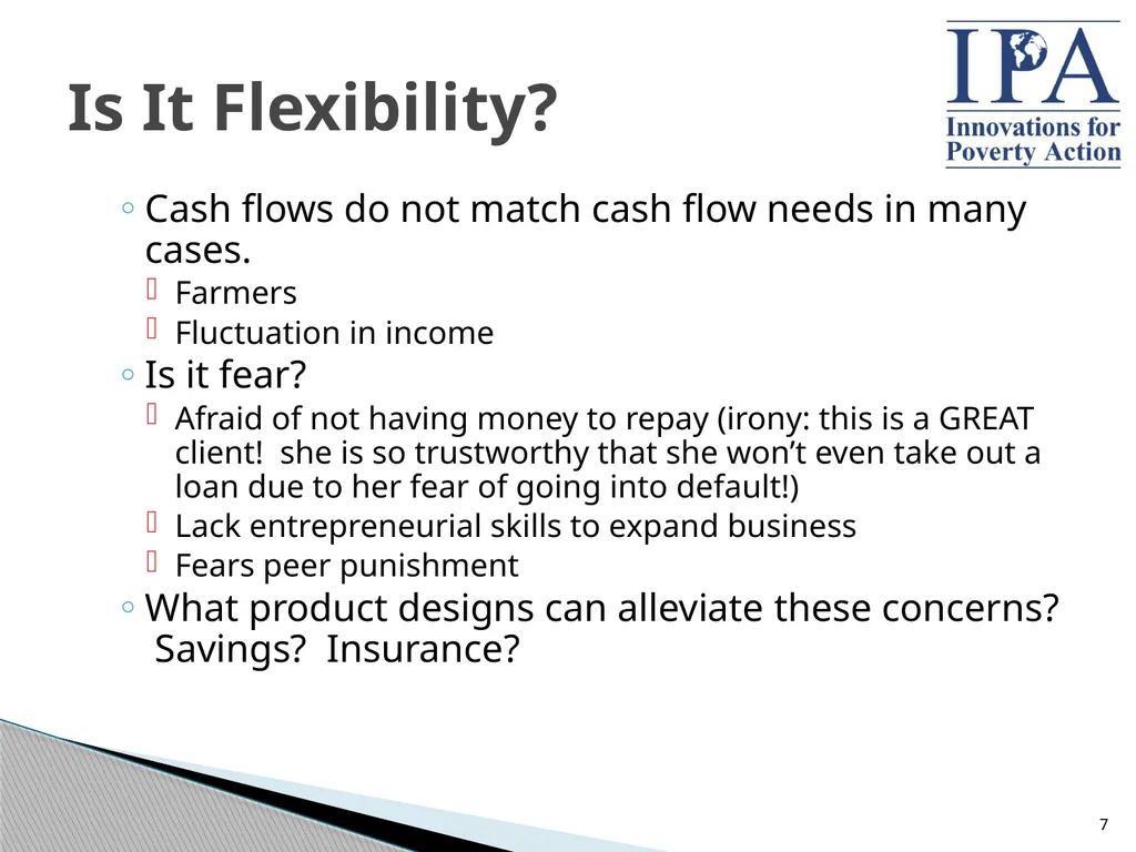 Microfinance: Building Better Products through - slide 7 of 29