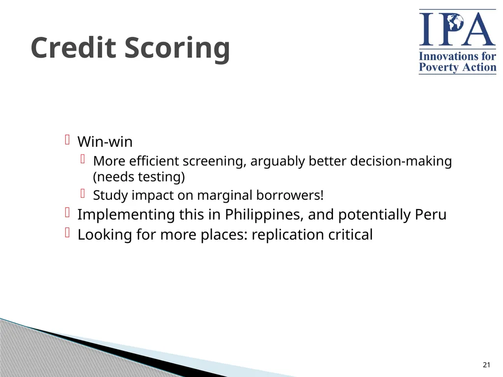 Microfinance: Building Better Products through - slide 21 of 29