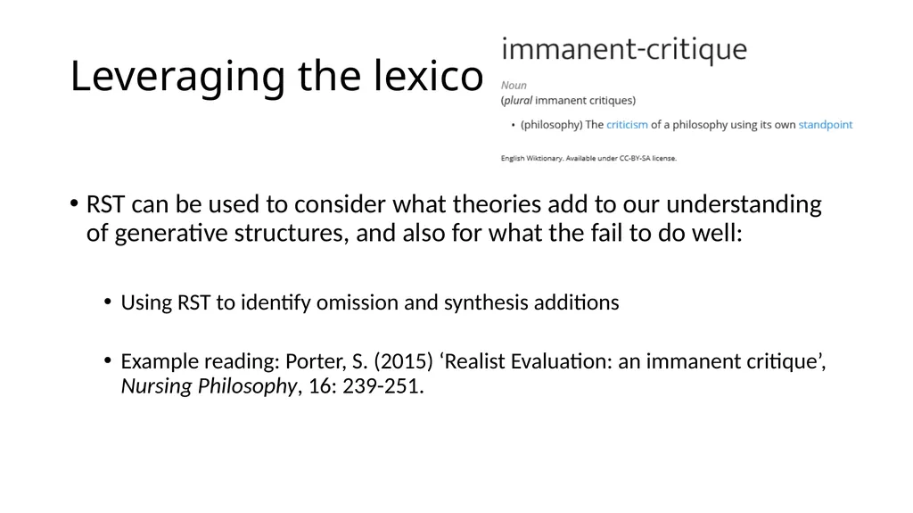 Critical Realism as a Framework Steve Vincent - slide 13 of 22