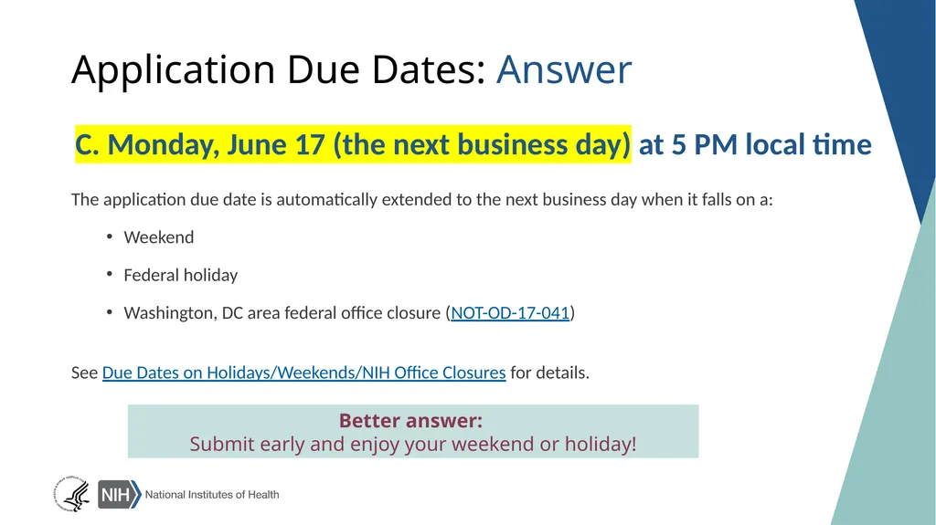 NIH GRANTS PROCESS: A WALK-THROUGH FOR BEGINNERS - slide 9 of 22