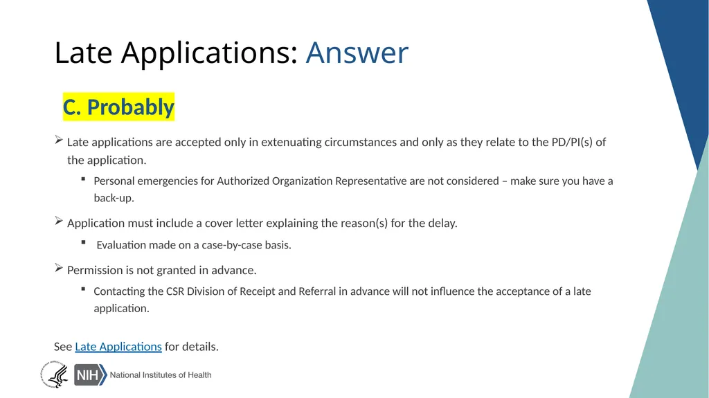 NIH GRANTS PROCESS: A WALK-THROUGH FOR BEGINNERS - slide 11 of 22