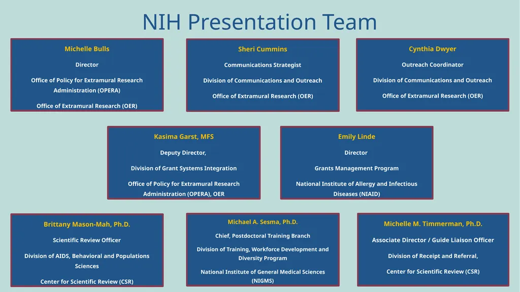 NIH GRANTS PROCESS: A WALK-THROUGH FOR BEGINNERS - slide 3 of 22