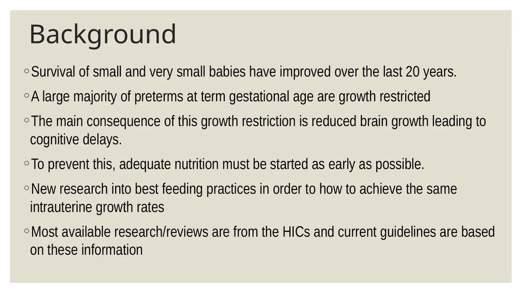Systematic review: feeding practices for LBW - slide 2 of 21