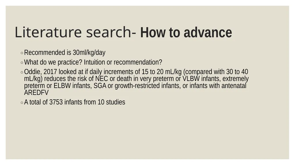Systematic review: feeding practices for LBW - slide 12 of 21