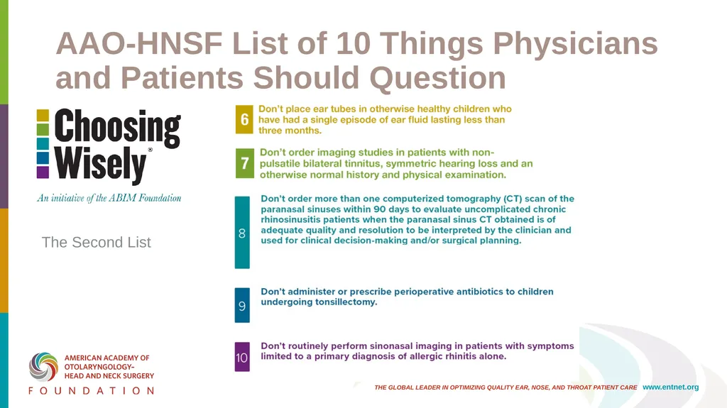 AAO-HNSF Clinical Practice Guideline: Improving - slide 44 of 46
