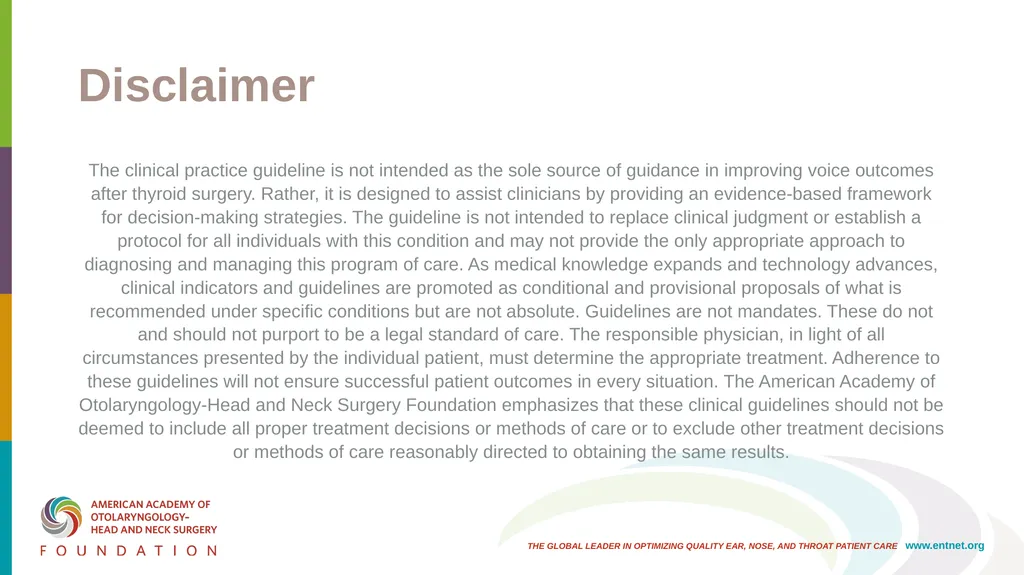 AAO-HNSF Clinical Practice Guideline: Improving - slide 2 of 46