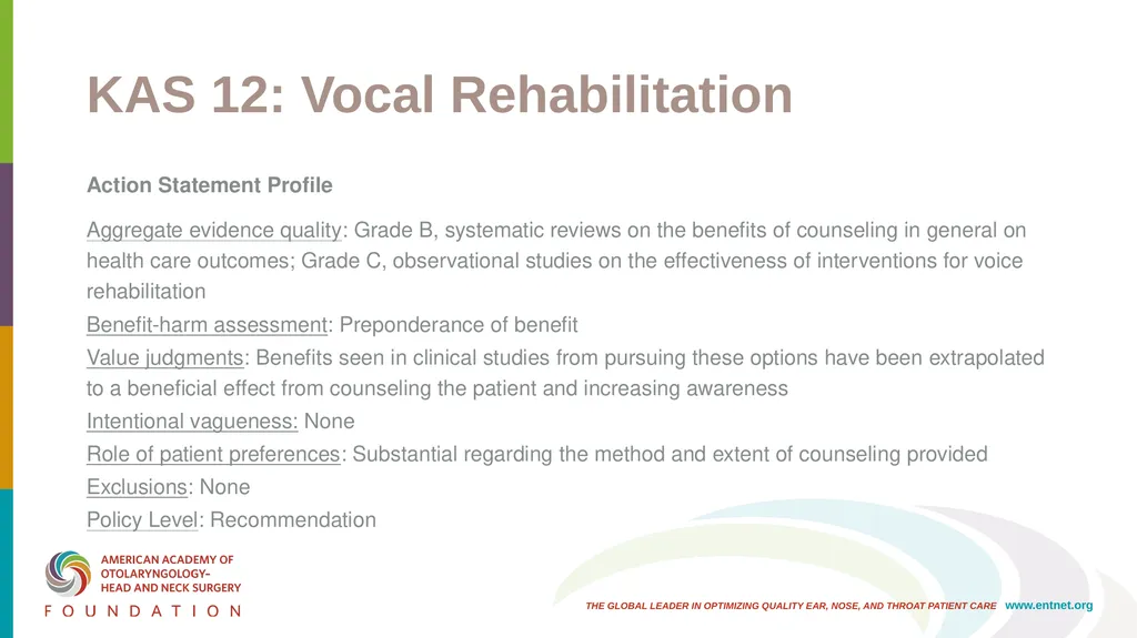 AAO-HNSF Clinical Practice Guideline: Improving - slide 38 of 46