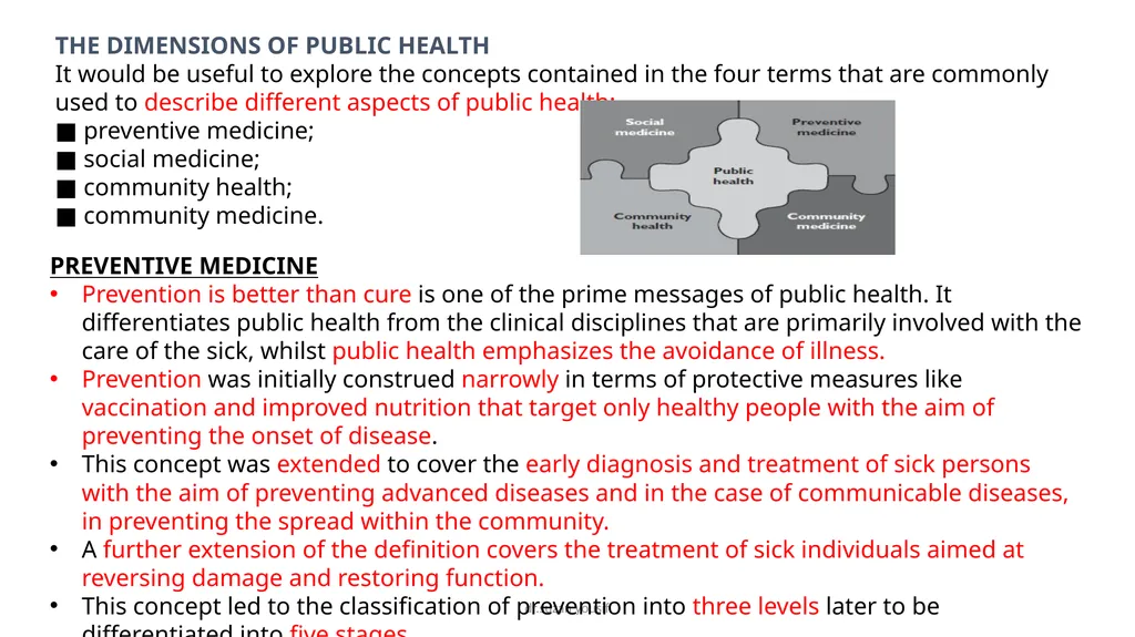 CONCEPTS IN PUBLIC HEALTH AND PREVENTIVE MEDICINE - slide 3 of 16