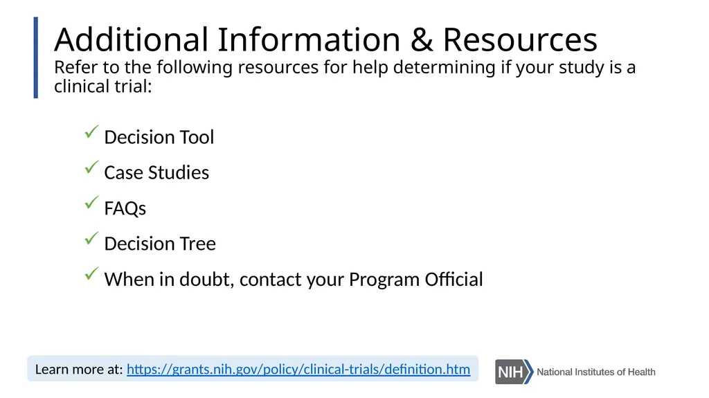 Doing Human Subjects Research? Changing NIH - slide 10 of 31